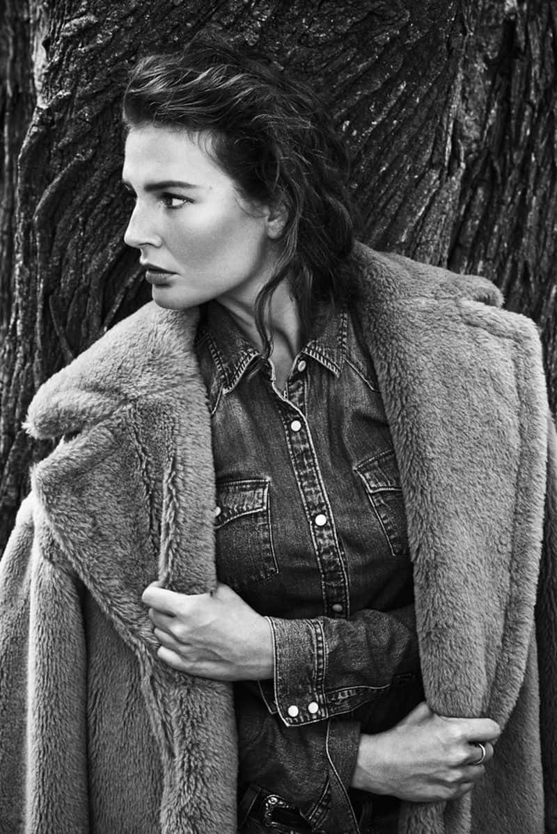 Denimand Fur Fashion Portrait Wallpaper