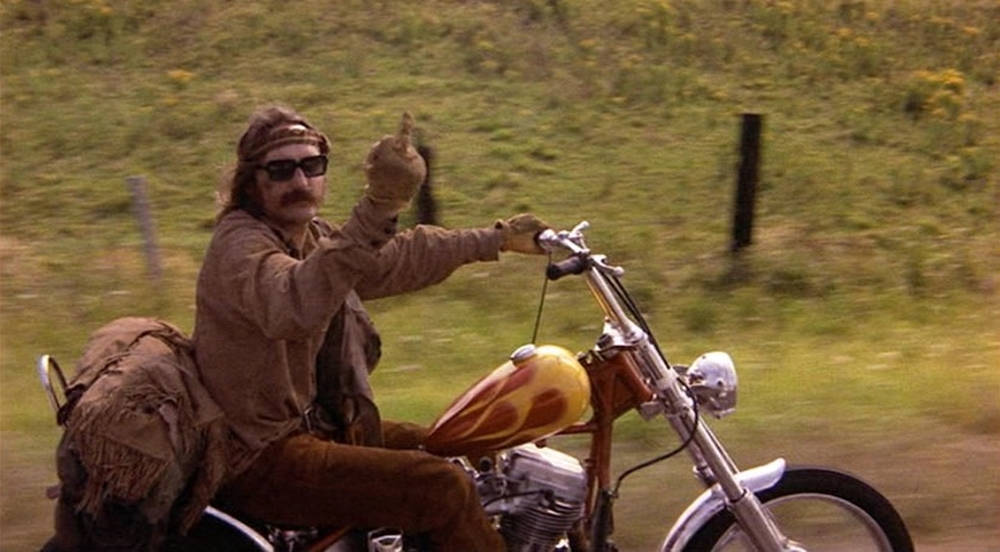 Dennis Hopper In His Iconic Role From 'easy Rider' Wallpaper