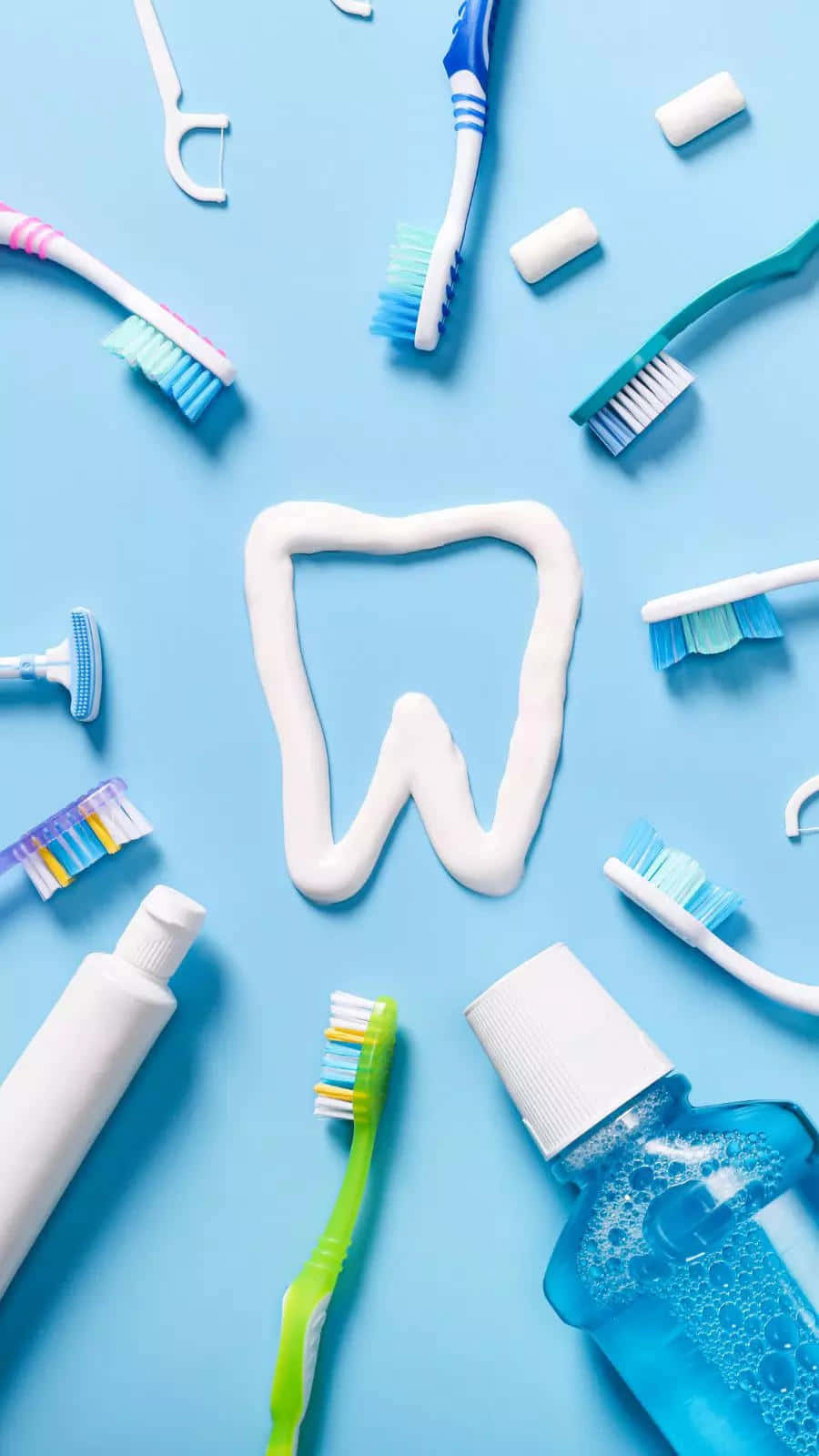 Dental Care Products Setup Wallpaper