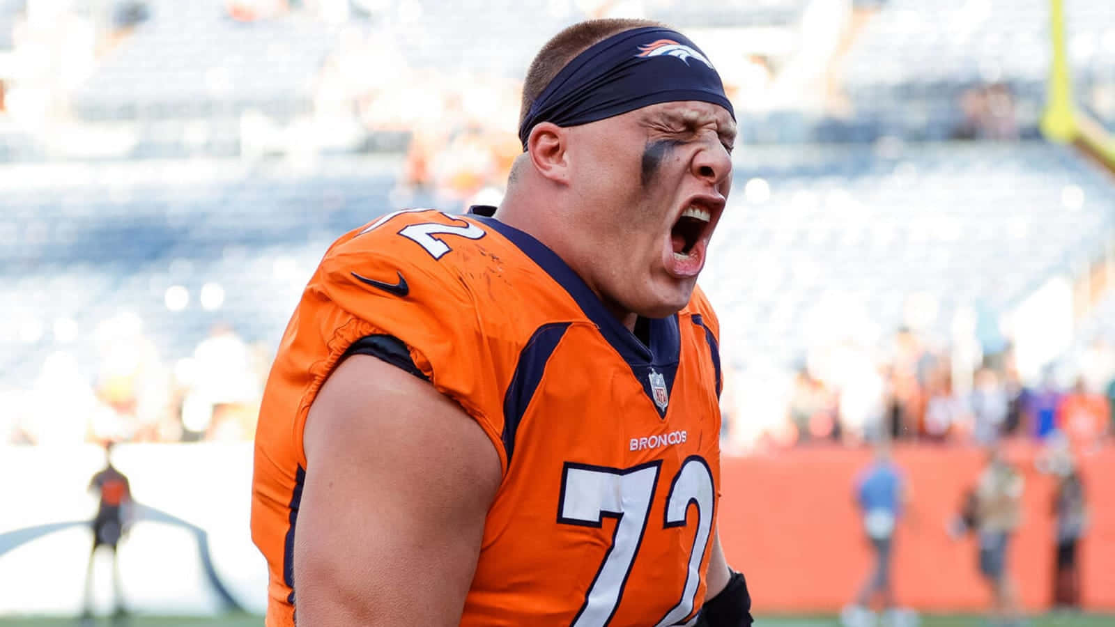 Denver Broncos Garett Bolles Shouting Wallpaper