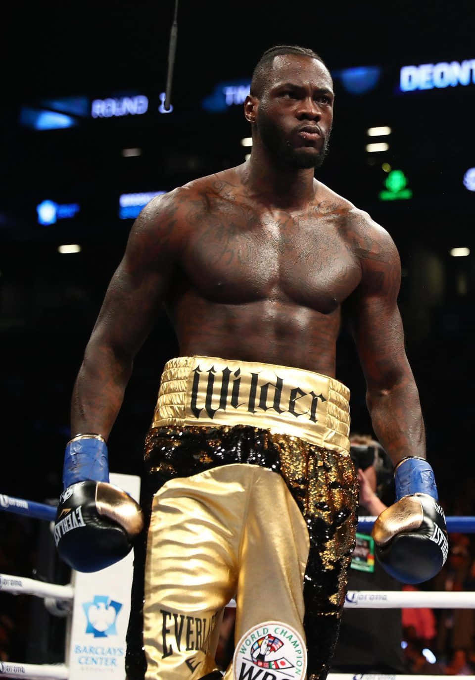 Deontay Wilder Boxing Match Intensity Wallpaper