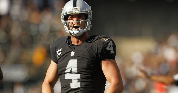 Derek Carr In Black Shouting Wallpaper