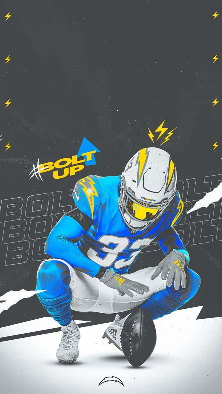 Derwin James Bolt Up Graphic Art Football Wallpaper