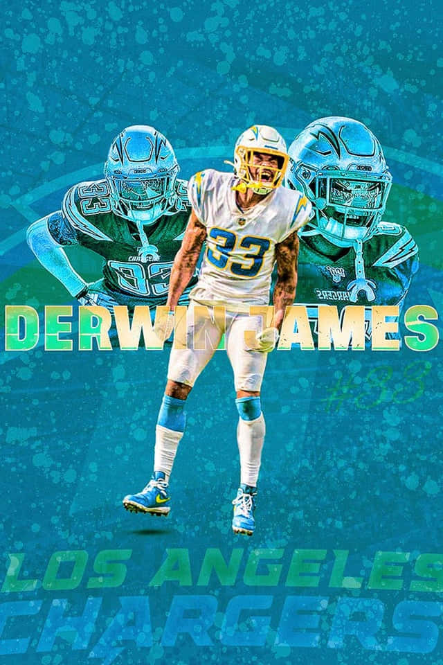 Derwin James Los Angeles Chargers Splashy Poster Wallpaper