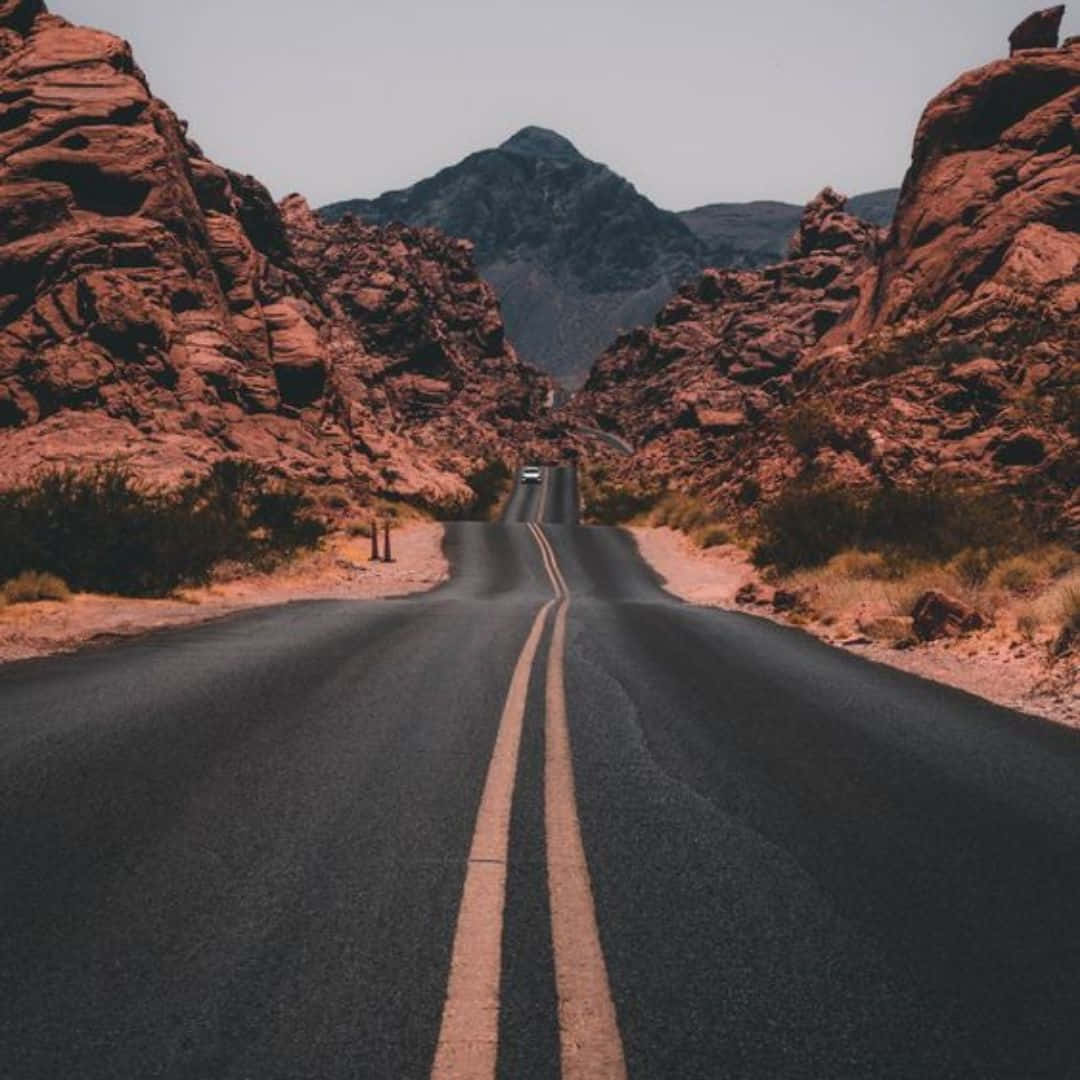 Desert_ Road_ Mountain_ View.jpg Wallpaper