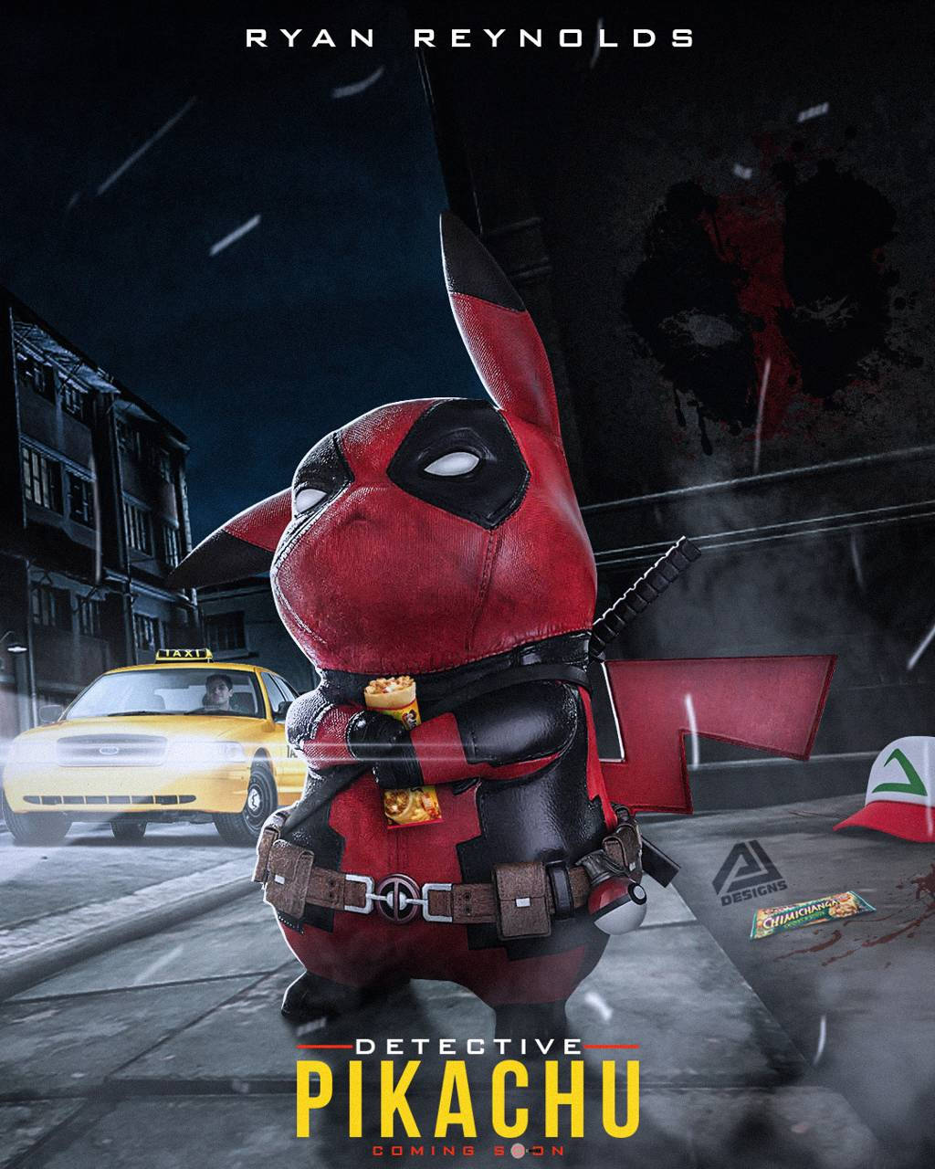 Detective Pikachu Deadpool Wallpaper