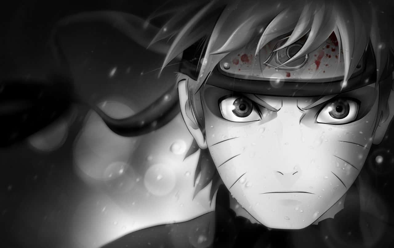 Determined Naruto Black And White Anime Pfp Wallpaper