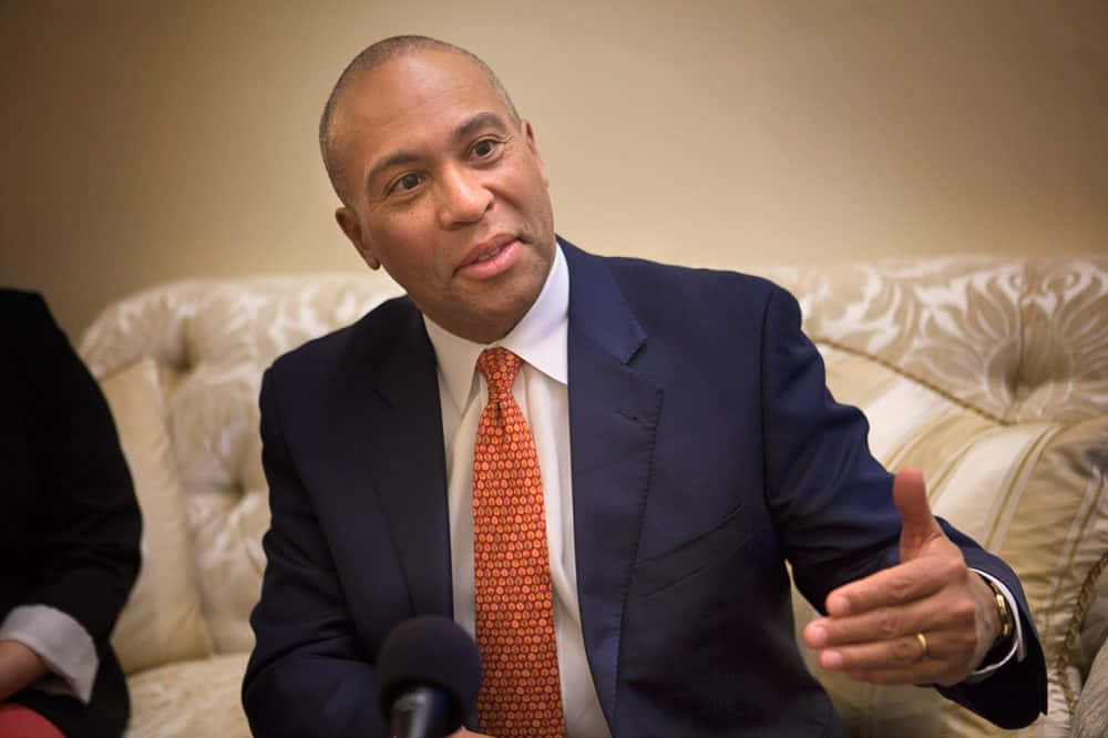 Deval Patrick Engaged In A Media Interview Wallpaper