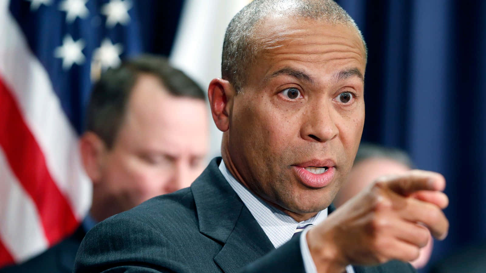 Deval Patrick Engaged In Discussion Wallpaper