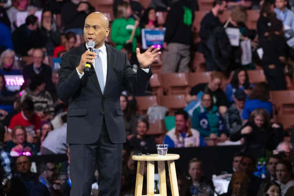 Deval Patrick Holding A Microphone Wallpaper