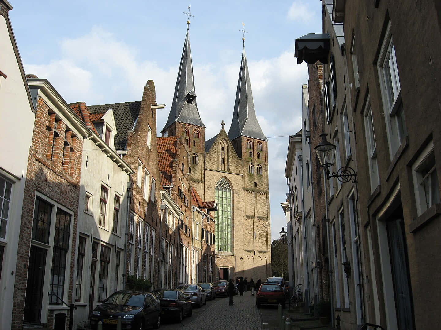 Deventer Historic Streetand Church Wallpaper