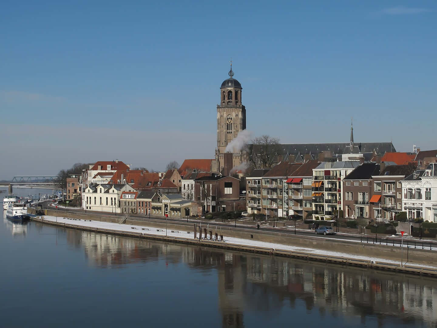 Deventer Skyline River I Jssel Wallpaper