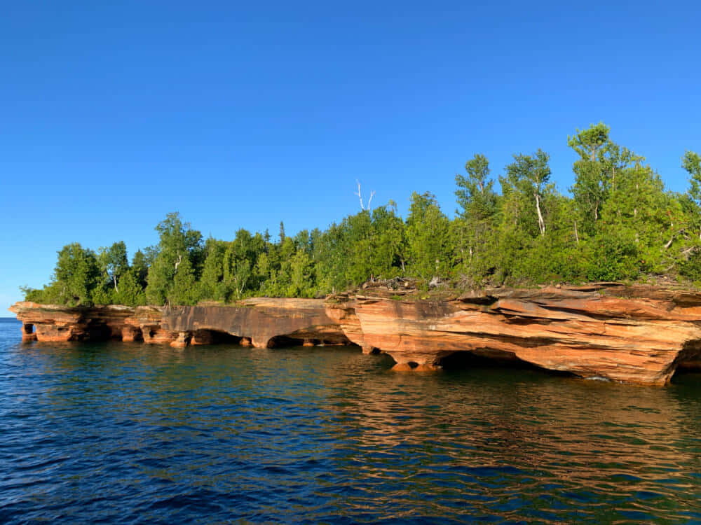 Devils Island Sea Caves Wisconsin Wallpaper