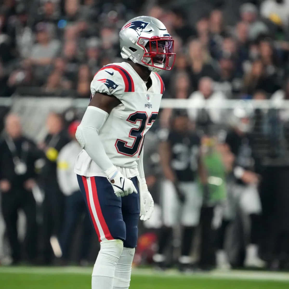 Devin Mccourty In Action On The Field Wallpaper