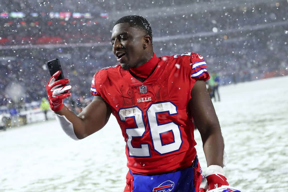 Devin Singletary Buffalo Bills Snow Game Wallpaper