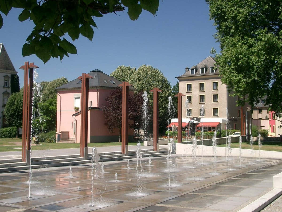 Diekirch Town Square Fountain Wallpaper