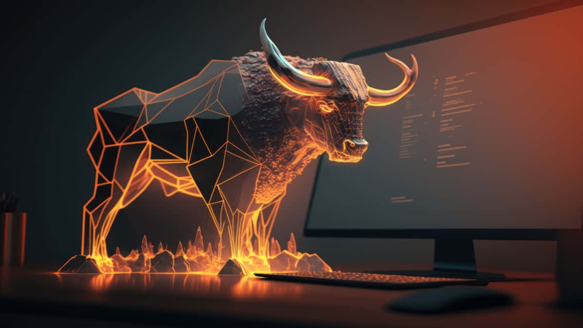 Digital Bull Market Concept Wallpaper