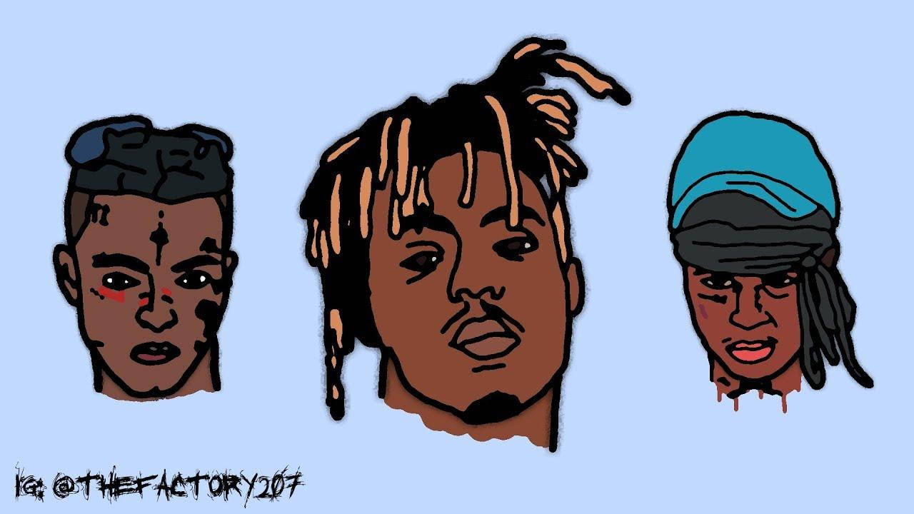 Digital Poster Of Juice Wrld Cartoon Wallpaper