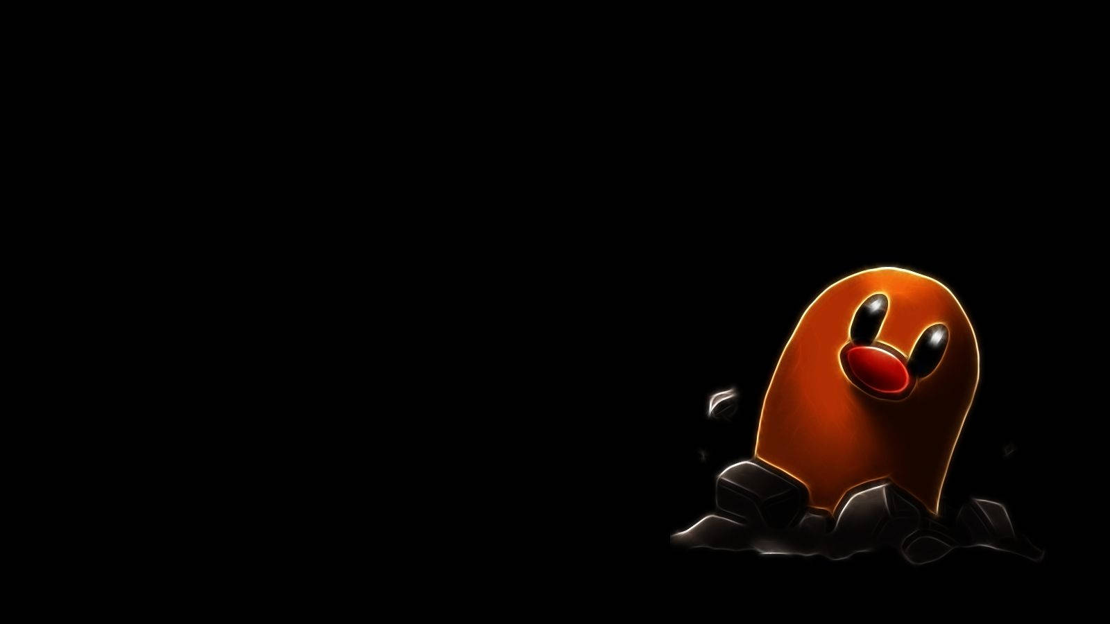 Diglett Of Pokémon On Black Background Wallpaper