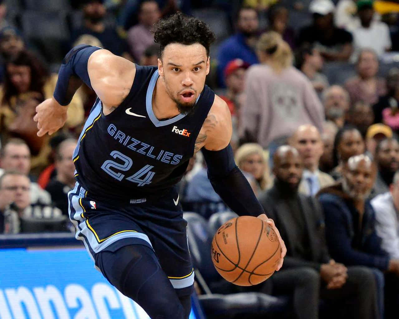 Dillon Brooks In Action On The Basketball Court Wallpaper