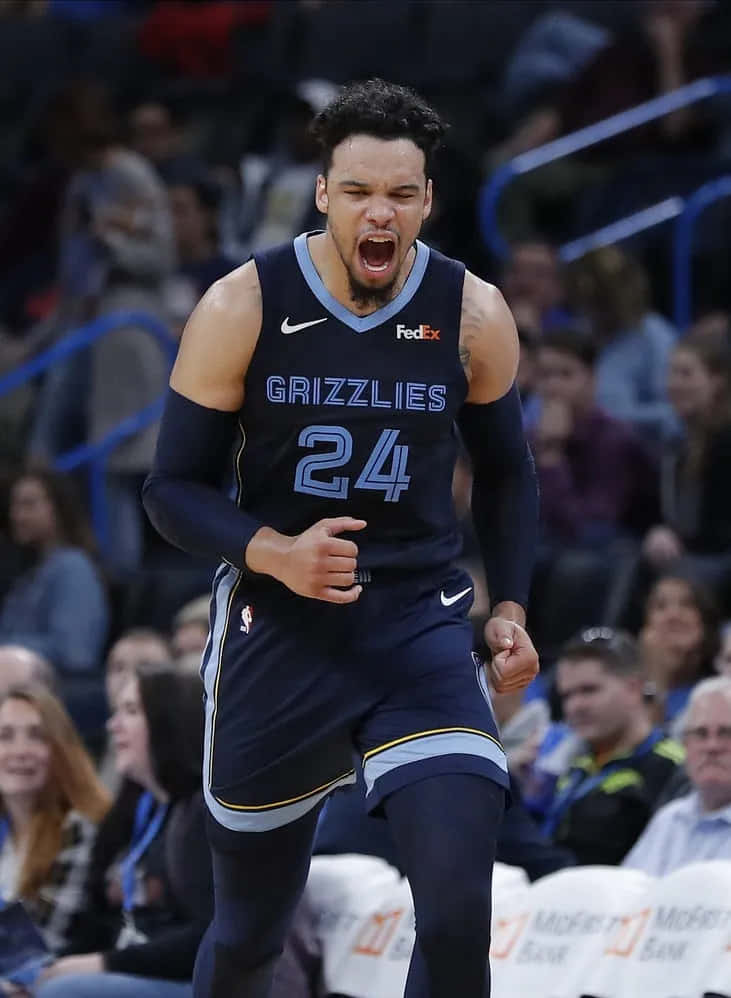 Dillon Brooks In Action On The Basketball Court Wallpaper