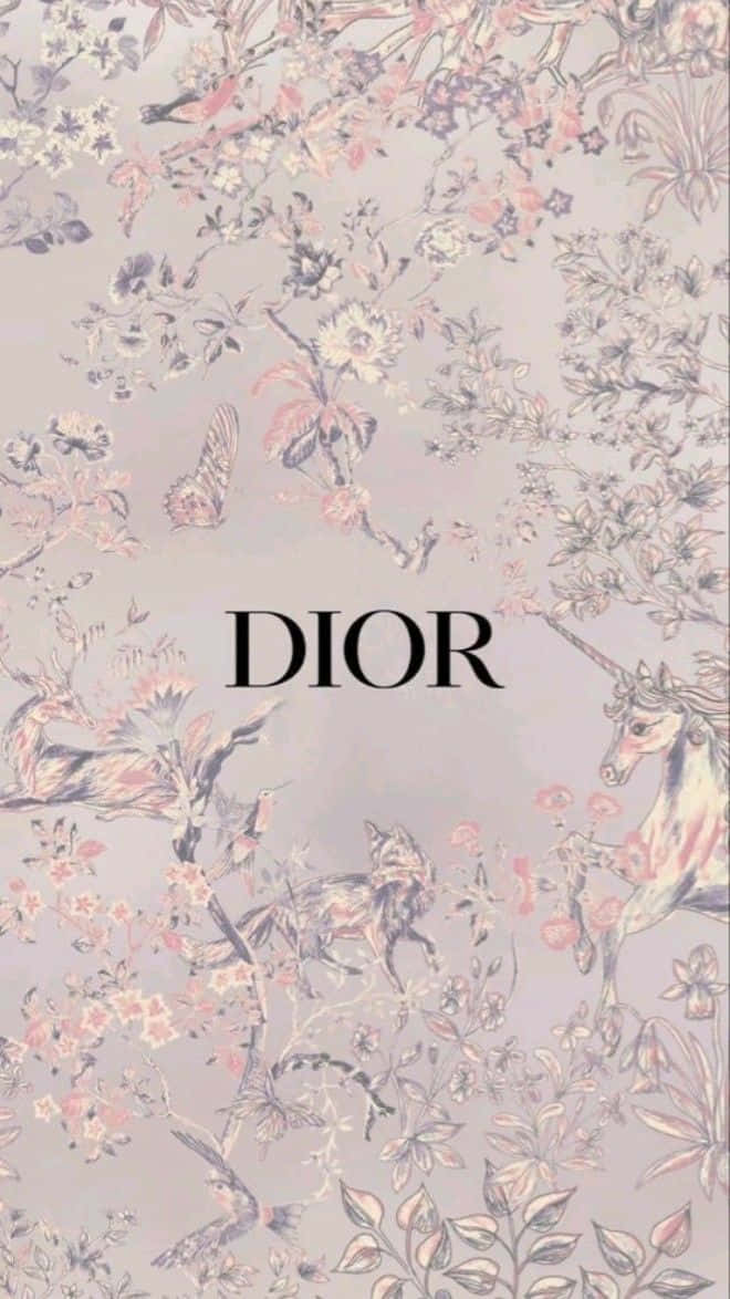 Dior Floral Background Logo Wallpaper