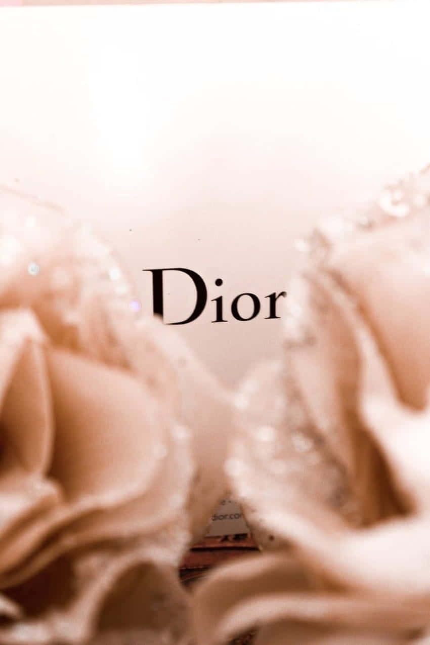 Dior Logo Amongst Roses Wallpaper