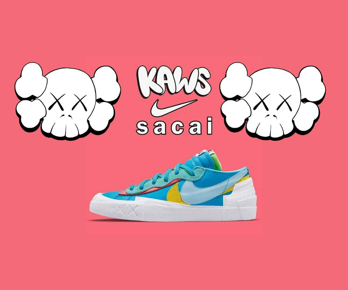 Discover The Exclusive Collaboration: Kaws X Nike Sneakers Wallpaper