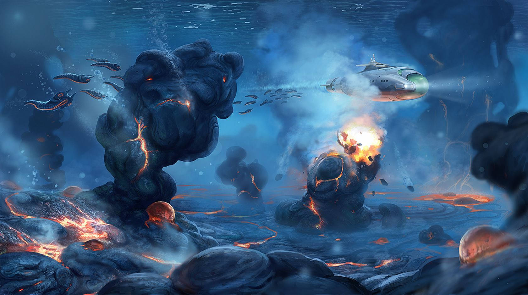 Discover The Inactive Lava Zone In Subnautica Wallpaper