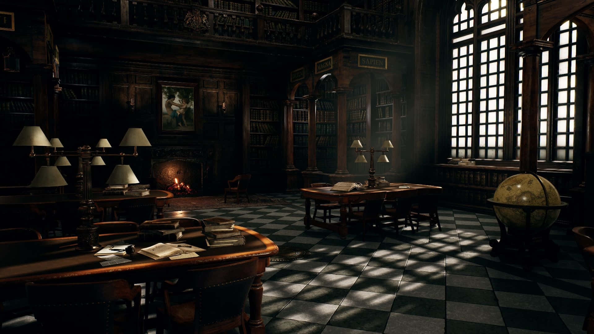 Discover The Magical World Of Hogwarts Library Wallpaper