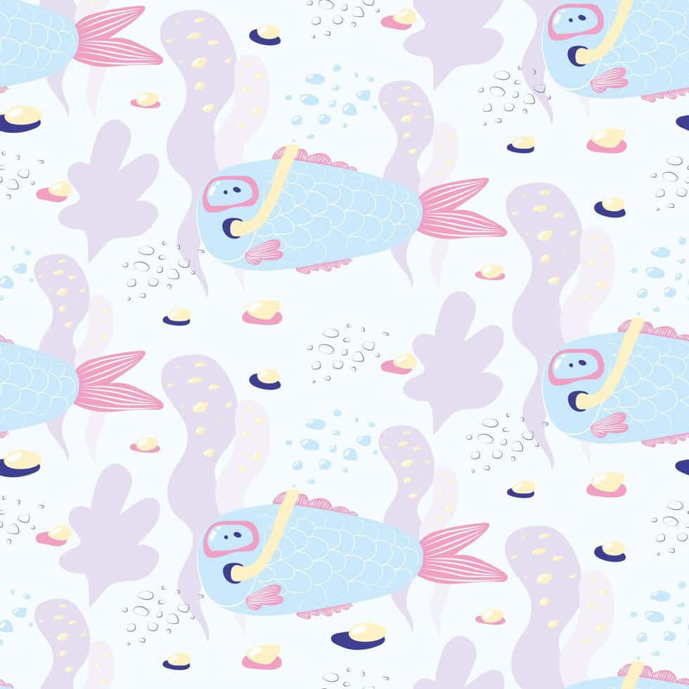 Discover The Magical World Of Kawaii Sea Creatures Wallpaper