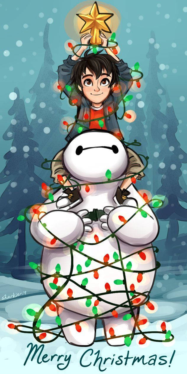 Disney Christmas Baymax And Hiro Wallpaper