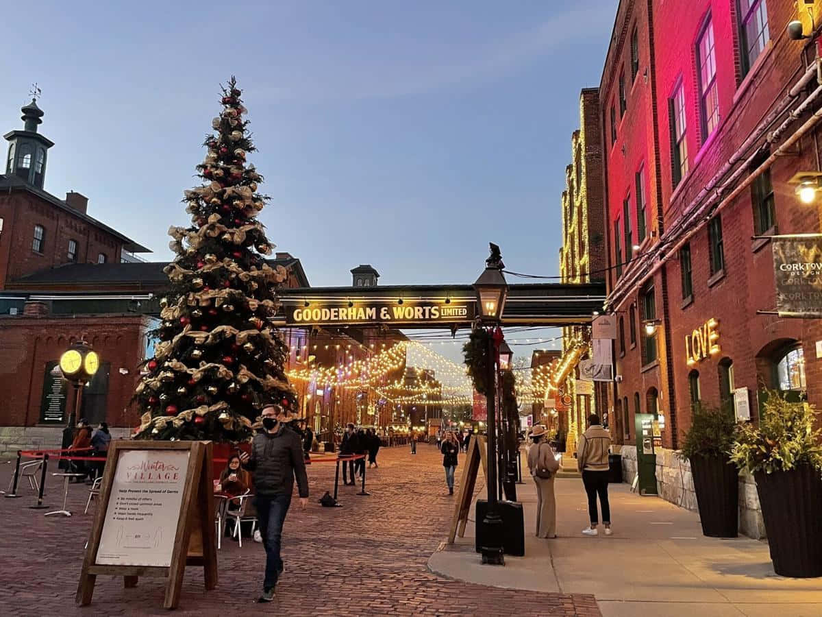 Distillery District Holiday Lights Toronto Wallpaper