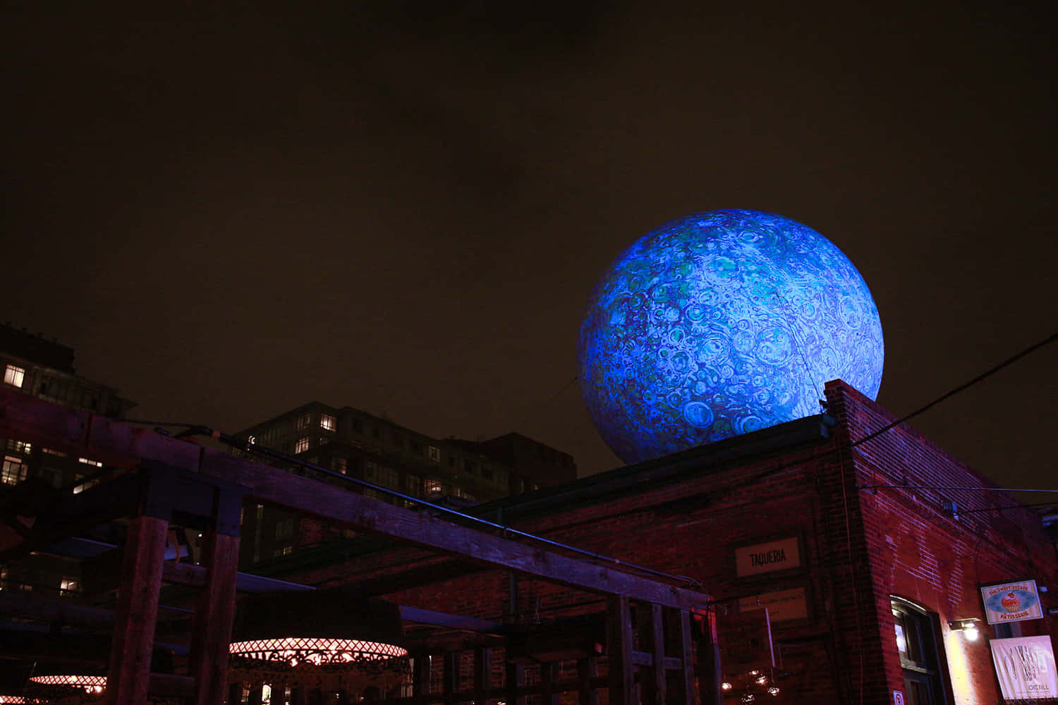 Distillery District Nighttime Art Installation Wallpaper