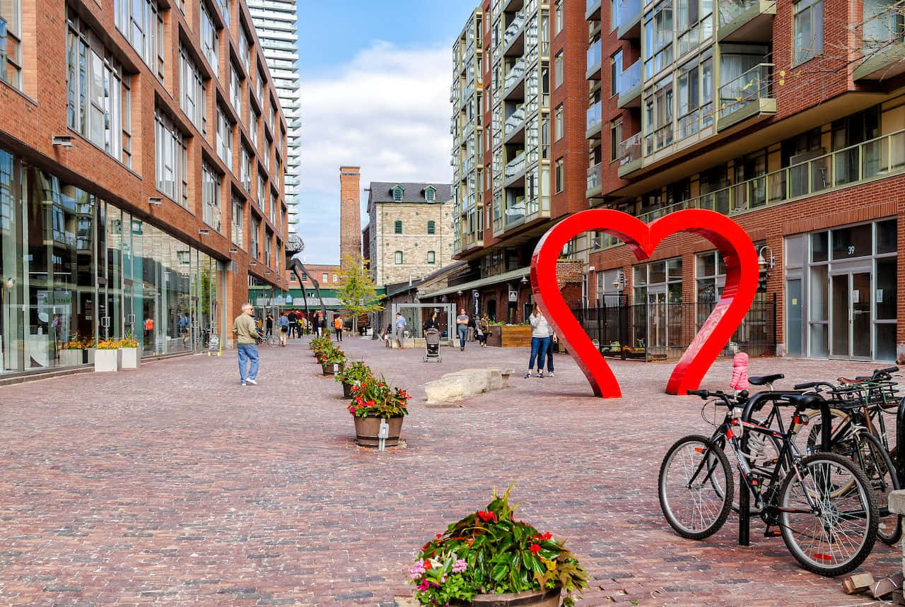 Distillery District Torontowith Love Sculpture Wallpaper