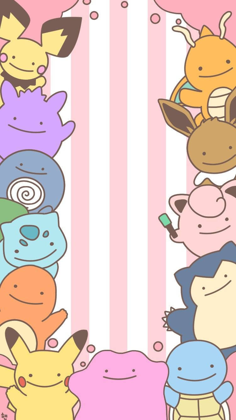 Ditto Pokemon Stripes Wallpaper