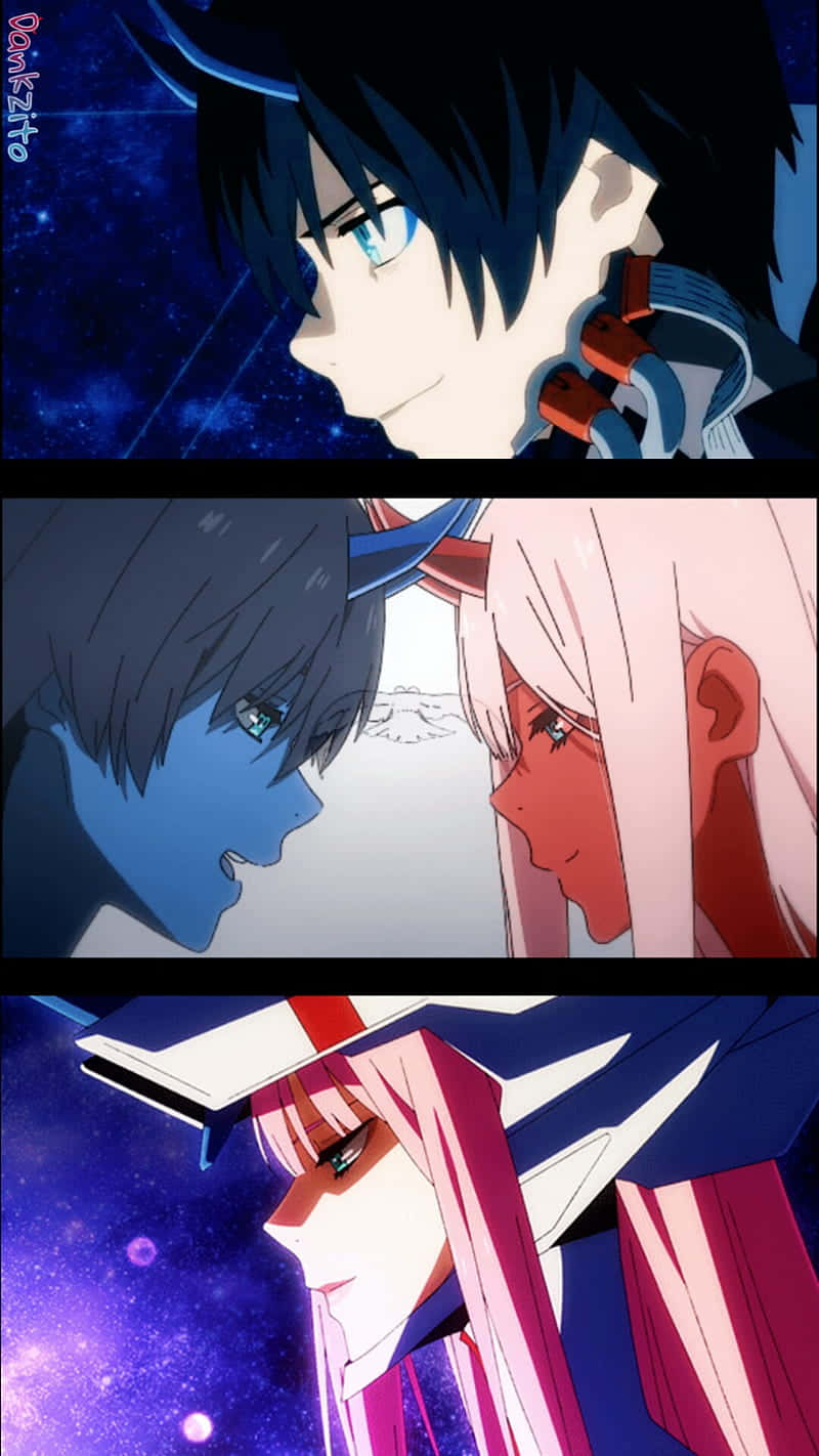 Dive Into The World Of Darling In The Franxx With A Sleek Phone For All Your Tech Needs Wallpaper