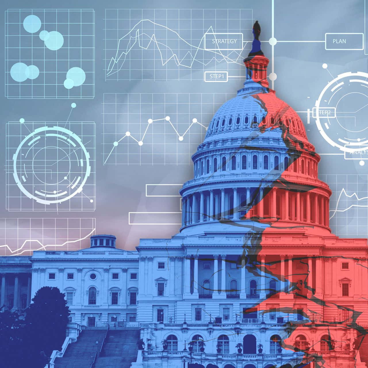 Divide Between Republican And Democratic Parties Wallpaper