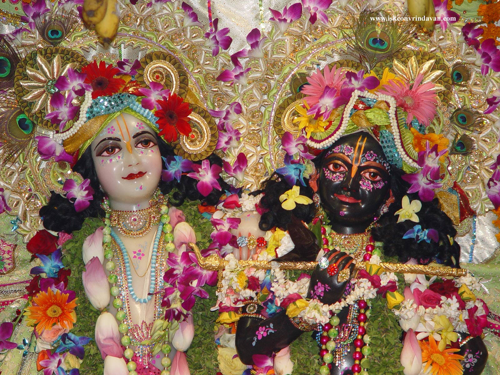 Divine Depiction Of Krishna And Balarama Wallpaper