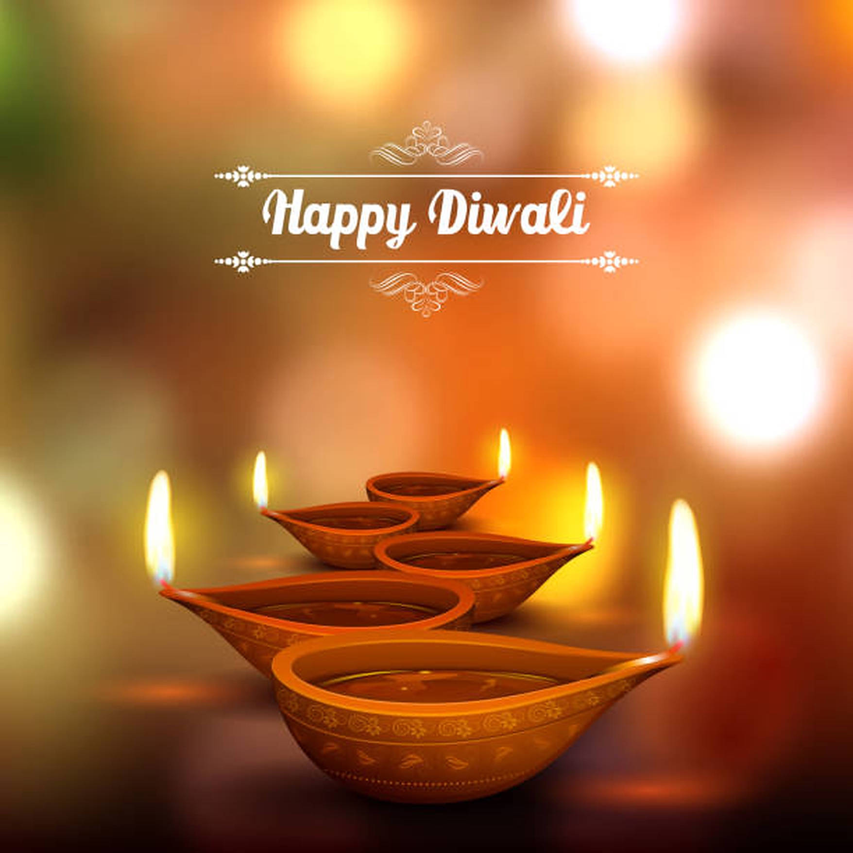 Diwali Lighted Diyas Wallpaper