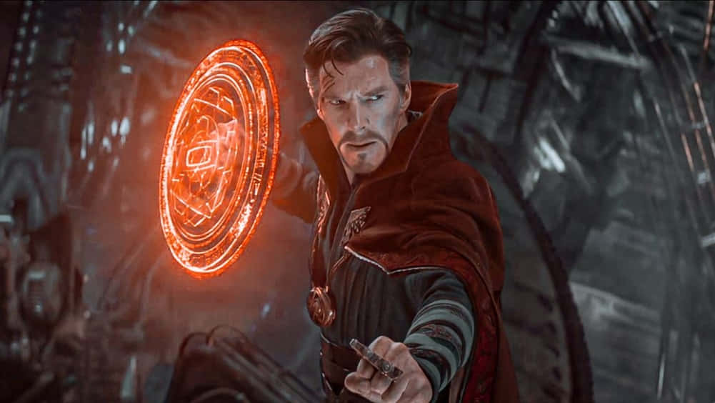 Doctor Strange In A Dark Room With A Glowing Light Wallpaper