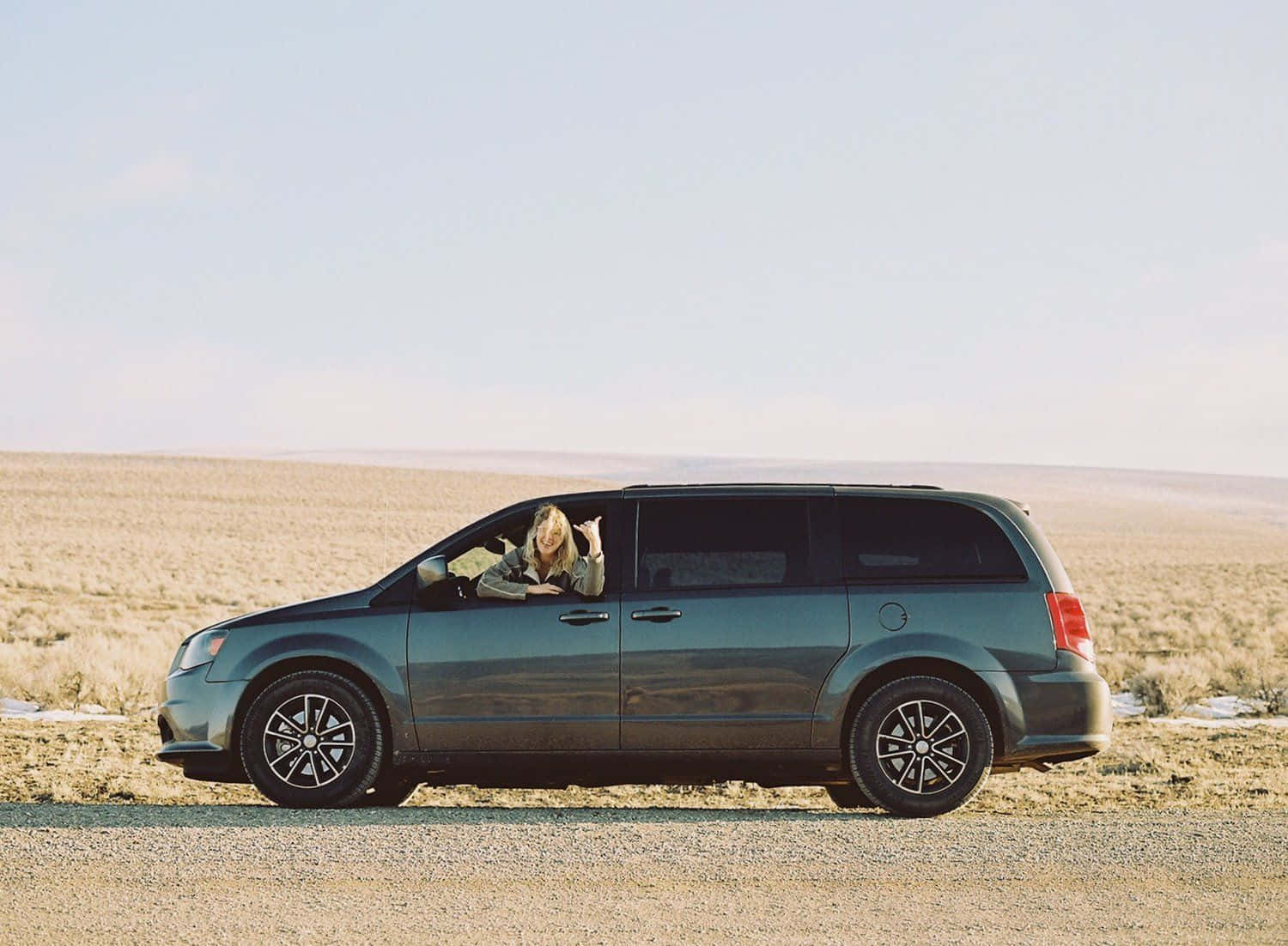 Dodge Grand Caravan Desert Road Trip Wallpaper