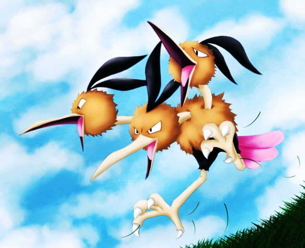 Dodrio Pokemon Fanart Blue Sky Wallpaper