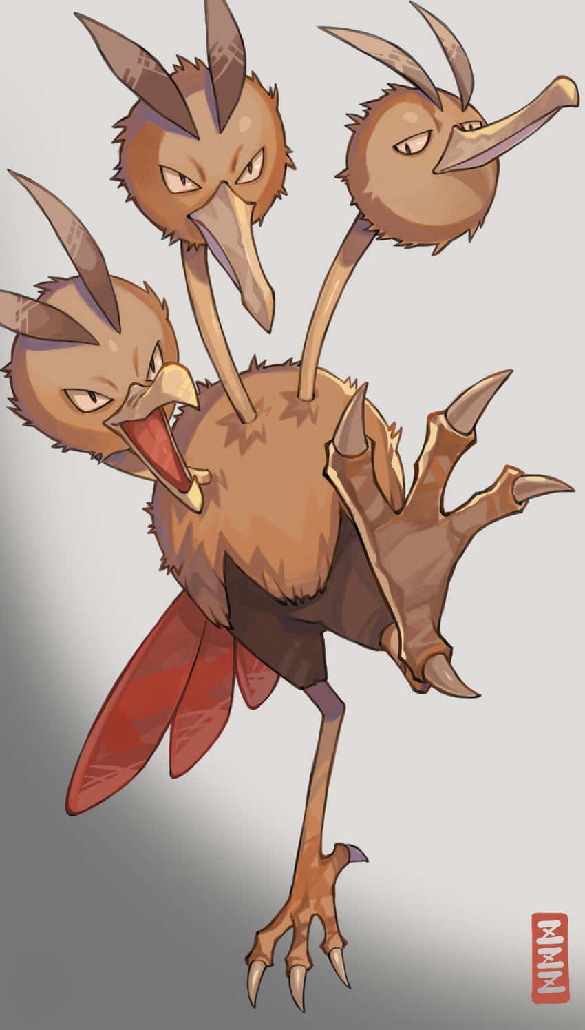 Dodrio Pokemon Fanart Portrait Wallpaper