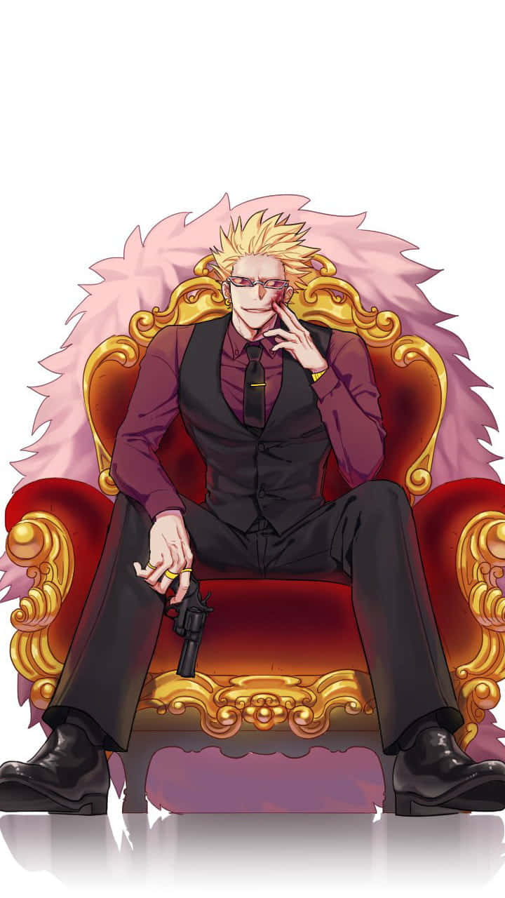 Doflamingo Throne Pose_ Anime Artwork Wallpaper