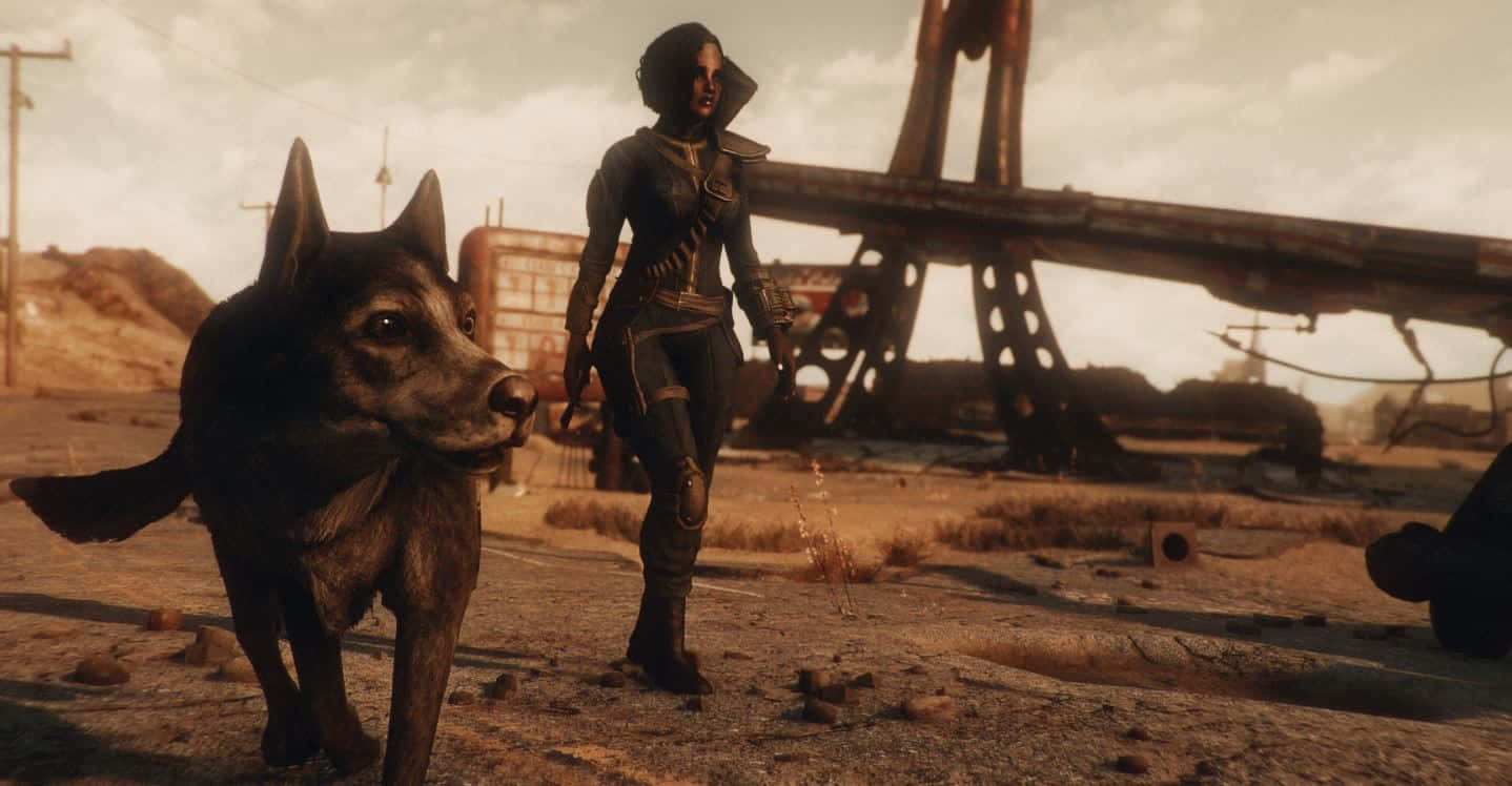 Dogmeat, The Faithful Companion In Fallout 4 Wallpaper