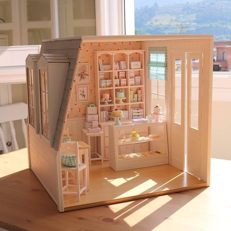 Dollhouse Cake Shop Wallpaper