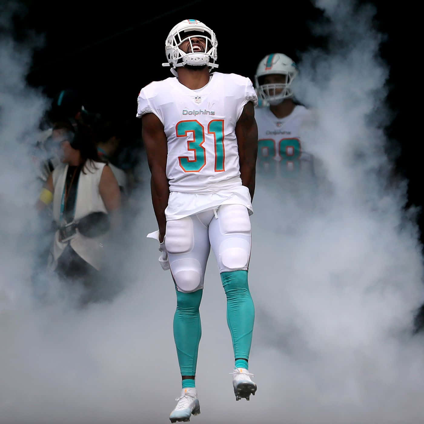 Dolphins Player Entrance Smoke Wallpaper