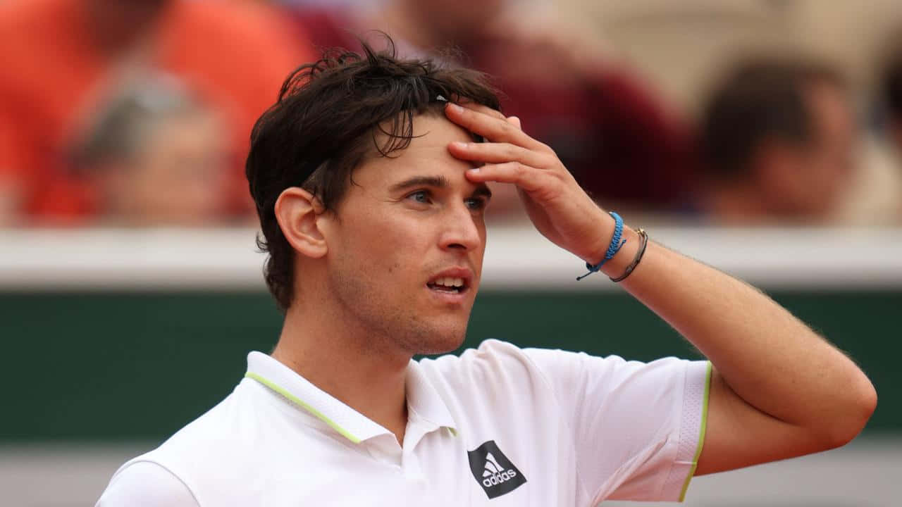 Dominic Thiem Concentration Tennis Match Wallpaper