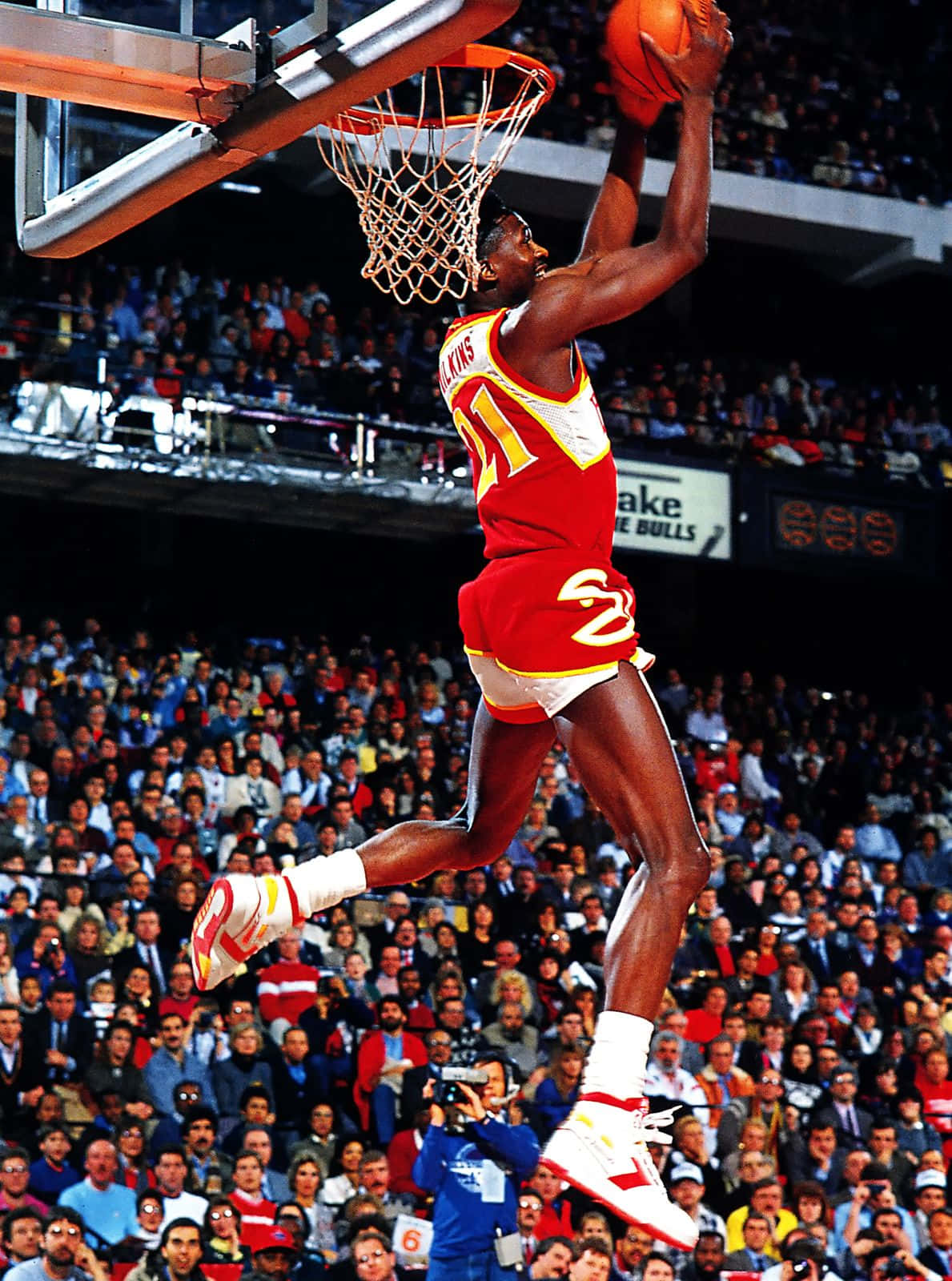 Dominique Wilkins No Look Slam Dunk Photography Wallpaper